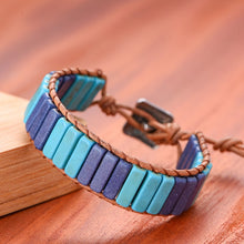 Load image into Gallery viewer, Chakra Bracelet Jewelry Handmade Multi Color Natural Stone Tube Beads Leather Wrap Couples Bracelets Creative Gifts Dropshipping