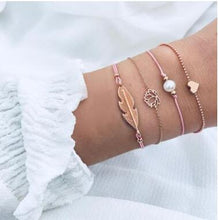 Load image into Gallery viewer, accesorios mujer Bohemian charm bead Bracelet Women tassel heart tree bijoux acier inoxydable femme Sets Jewelry armband