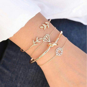 accesorios mujer Bohemian charm bead Bracelet Women tassel heart tree bijoux acier inoxydable femme Sets Jewelry armband