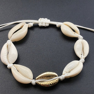 Hot Sale Handmade Natural Seashell Hand Knit Bracelet Shells Bracelets Women Accessories Beaded Strand Bracelet